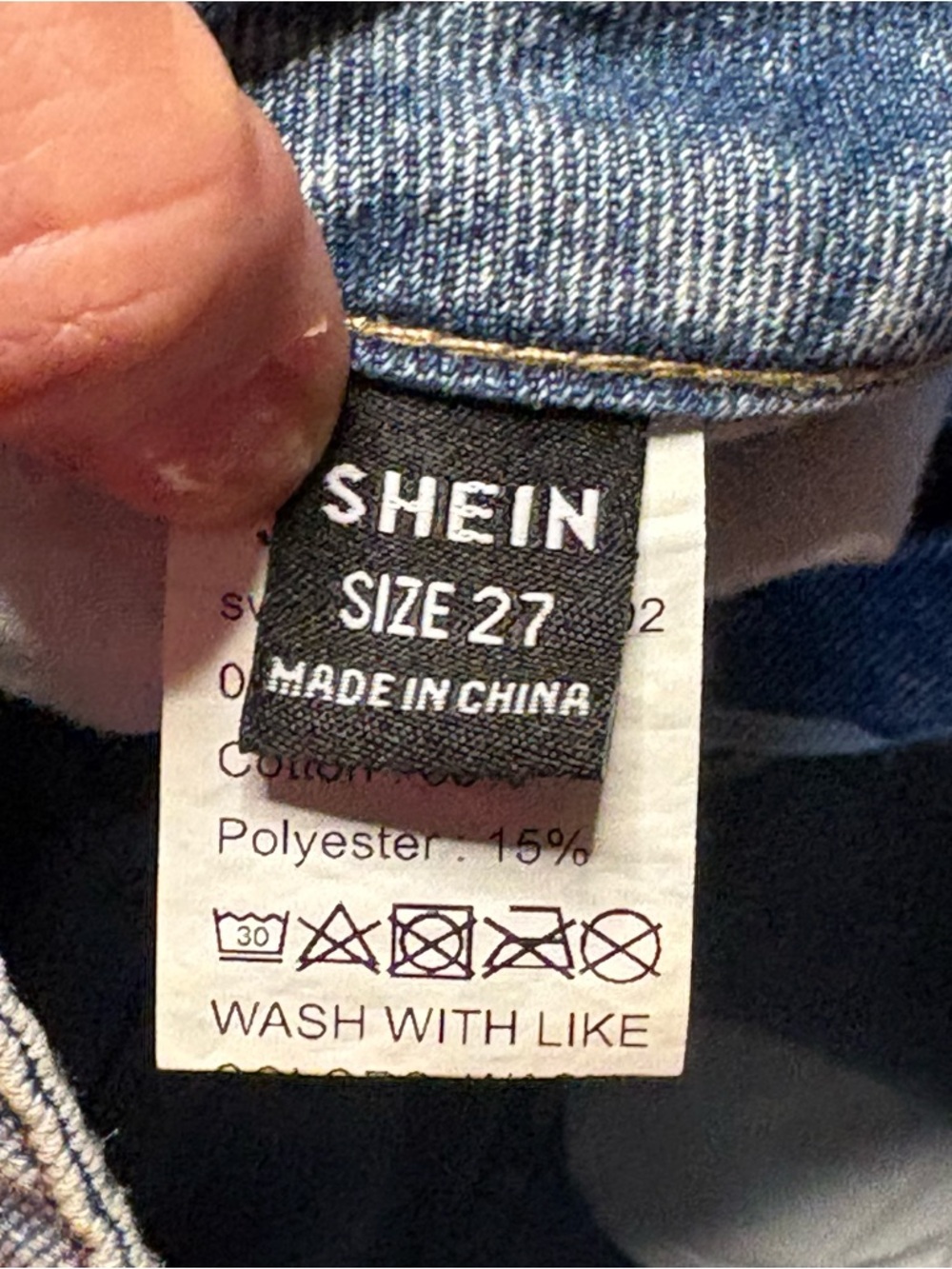 SHEIN Light Blue Floral Straight Leg Jeans - Picture 9 of 12